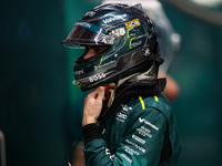 Lance Stroll of Aston Martin F1 Team AMR24 poses for a portrait during the Formula 1 Singapore Grand Prix 2024 on the Marina Bay Circuit in...