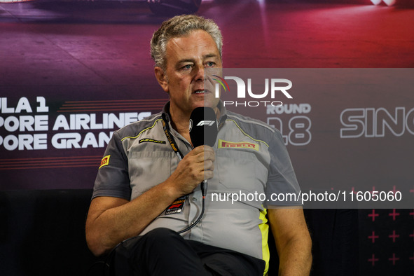 Mario Isola, Motorsport Racing Manager of Pirelli, poses for a portrait during the Formula 1 Singapore Grand Prix in Singapore, on September...