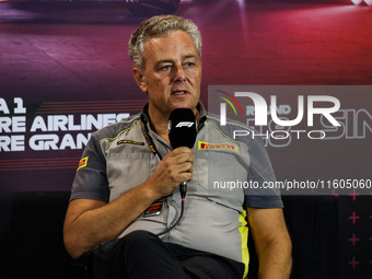 Mario Isola, Motorsport Racing Manager of Pirelli, poses for a portrait during the Formula 1 Singapore Grand Prix in Singapore, on September...