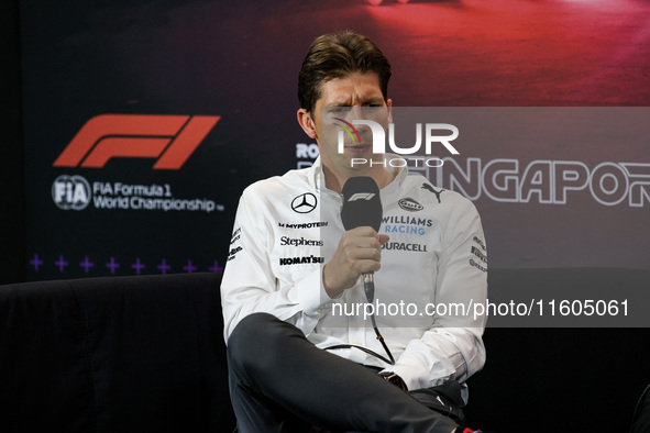 James Vowels, Team Principal of Williams Racing, portrait during the Formula 1 Singapore Grand Prix in Singapore, on September 19 to 22, 202...