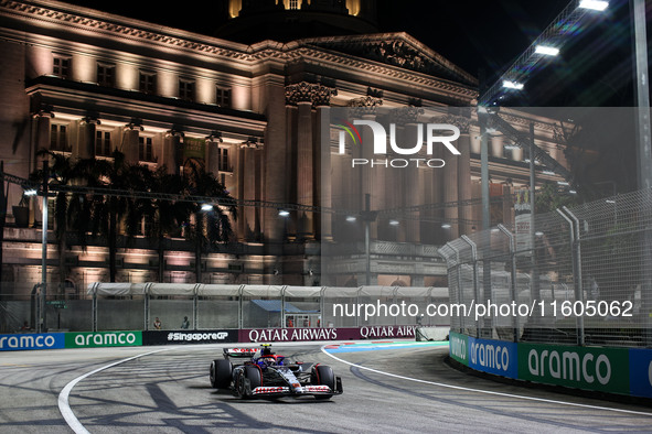 Yuki Tsunoda of Visa Cash App RB F1 Team VCARB 01 is in action during the Formula 1 Singapore Grand Prix 2024 on the Marina Bay Circuit, in...