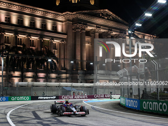 Yuki Tsunoda of Visa Cash App RB F1 Team VCARB 01 is in action during the Formula 1 Singapore Grand Prix 2024 on the Marina Bay Circuit, in...