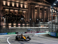 Oscar Piastri of the McLaren F1 Team MCL38 participates in the Formula 1 Singapore Grand Prix 2024 on the Marina Bay Circuit in Singapore fr...