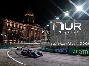 Esteban Ocon of Alpine F1 Team A524 is in action during the Formula 1 Singapore Grand Prix 2024 on the Marina Bay Circuit in Singapore, from...