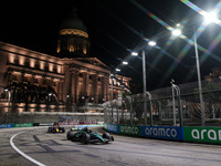 Lance Stroll of Aston Martin F1 Team AMR24 competes during the Formula 1 Singapore Grand Prix 2024 on the Marina Bay Circuit in Singapore, f...