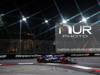 Daniel Ricciardo of Visa Cash App RB F1 Team VCARB 01 is in action during the Formula 1 Singapore Grand Prix 2024 on the Marina Bay Circuit,...