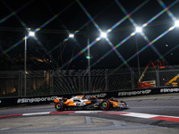 Oscar Piastri of the McLaren F1 Team MCL38 participates in the Formula 1 Singapore Grand Prix 2024 on the Marina Bay Circuit in Singapore fr...