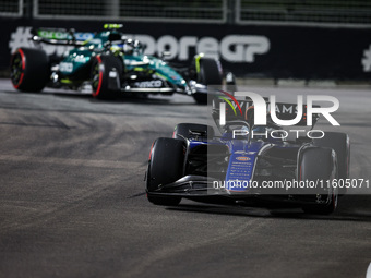 Alexander Albon of Williams Racing FW45 participates in the Formula 1 Singapore Grand Prix 2024 on the Marina Bay Circuit in Singapore from...