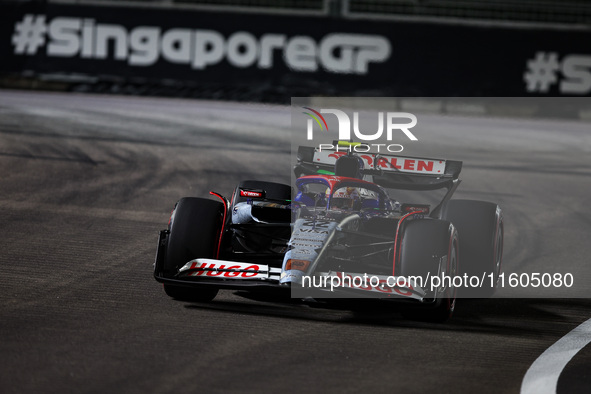 Yuki Tsunoda of Visa Cash App RB F1 Team VCARB 01 is in action during the Formula 1 Singapore Grand Prix 2024 on the Marina Bay Circuit, in...