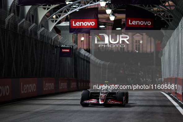 Nico Hulkenberg of Haas F1 Team VF-24 Ferrari is in action during the Formula 1 Singapore Grand Prix 2024 from September 19 to 22, 2024, on...