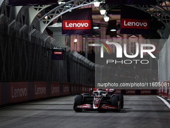 Nico Hulkenberg of Haas F1 Team VF-24 Ferrari is in action during the Formula 1 Singapore Grand Prix 2024 from September 19 to 22, 2024, on...