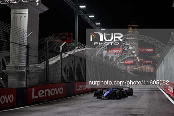 Alexander Albon of Williams Racing FW45 participates in the Formula 1 Singapore Grand Prix 2024 on the Marina Bay Circuit in Singapore from...