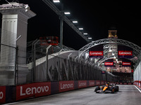 Lando Norris of McLaren F1 Team MCL38 competes during the Formula 1 Singapore Grand Prix 2024 on the Marina Bay Circuit in Singapore, from S...