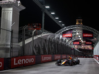 Sergio Perez of Red Bull Racing RB20 competes during the Formula 1 Singapore Grand Prix 2024 on the Marina Bay Circuit in Singapore, from Se...