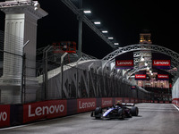 George Russell of the Mercedes AMG F1 Team W15 competes during the Formula 1 Singapore Grand Prix 2024 on the Marina Bay Circuit in Singapor...