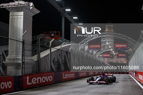 Daniel Ricciardo of Visa Cash App RB F1 Team VCARB 01 is in action during the Formula 1 Singapore Grand Prix 2024 on the Marina Bay Circuit,...