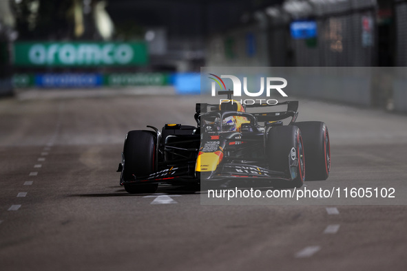 Max Verstappen of Red Bull Racing RB20 is in action during the Formula 1 Singapore Grand Prix 2024 on the Marina Bay Circuit in Singapore, f...