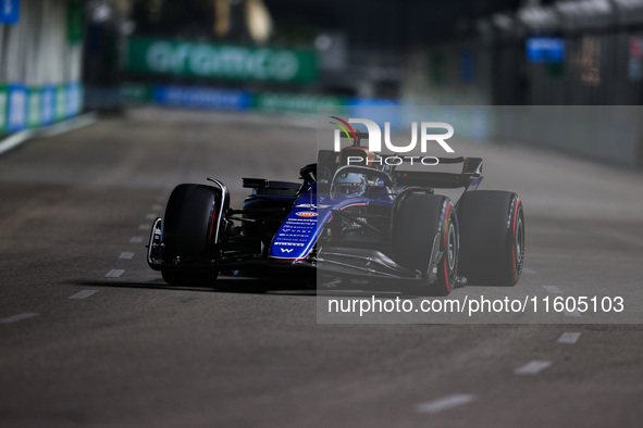 Alexander Albon of Williams Racing FW45 participates in the Formula 1 Singapore Grand Prix 2024 on the Marina Bay Circuit in Singapore from...