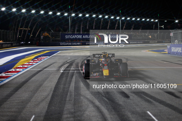 Max Verstappen of Red Bull Racing RB20 is in action during the Formula 1 Singapore Grand Prix 2024 on the Marina Bay Circuit in Singapore, f...