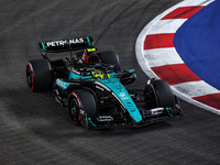 Lewis Hamilton of the Mercedes AMG F1 Team W15 competes during the Formula 1 Singapore Grand Prix 2024 on the Marina Bay Circuit in Singapor...