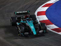 George Russell of the Mercedes AMG F1 Team W15 competes during the Formula 1 Singapore Grand Prix 2024 on the Marina Bay Circuit in Singapor...