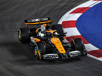 Oscar Piastri of the McLaren F1 Team MCL38 participates in the Formula 1 Singapore Grand Prix 2024 on the Marina Bay Circuit in Singapore fr...