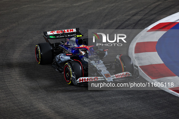 Yuki Tsunoda of Visa Cash App RB F1 Team VCARB 01 is in action during the Formula 1 Singapore Grand Prix 2024 on the Marina Bay Circuit, in...