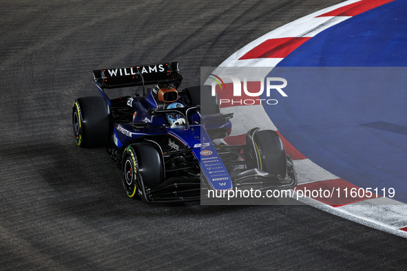 Alexander Albon of Williams Racing FW45 participates in the Formula 1 Singapore Grand Prix 2024 on the Marina Bay Circuit in Singapore from...