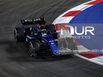 Alexander Albon of Williams Racing FW45 participates in the Formula 1 Singapore Grand Prix 2024 on the Marina Bay Circuit in Singapore from...