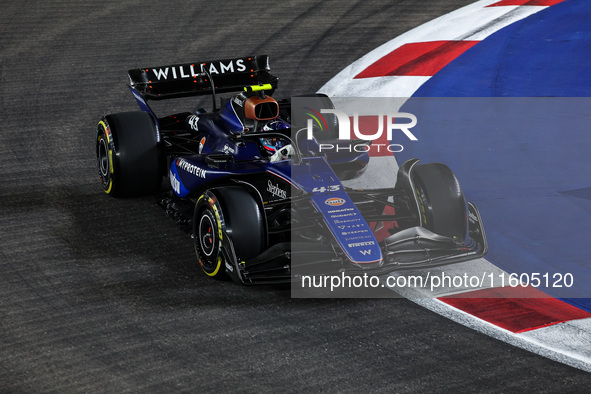 Franco Colapinto of Williams Racing FW45 is in action during the Formula 1 Singapore Grand Prix 2024 on the Marina Bay Circuit in Singapore...