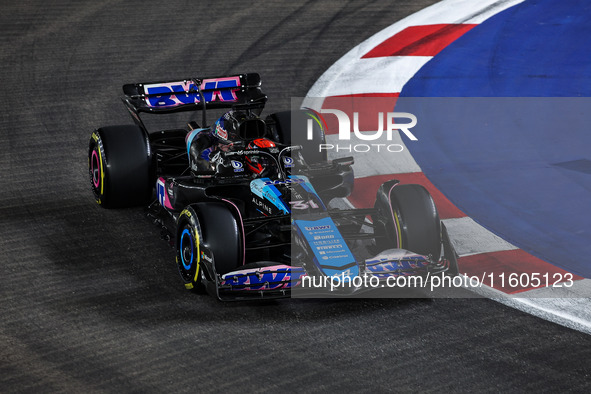 Esteban Ocon of Alpine F1 Team A524 is in action during the Formula 1 Singapore Grand Prix 2024 on the Marina Bay Circuit in Singapore, from...