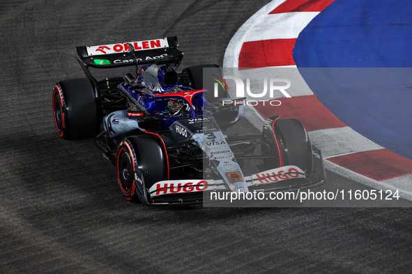 Daniel Ricciardo of Visa Cash App RB F1 Team VCARB 01 is in action during the Formula 1 Singapore Grand Prix 2024 on the Marina Bay Circuit,...