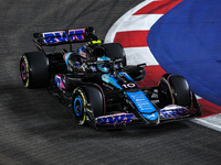 Pierre Gasly of Alpine F1 Team A524 is in action during the Formula 1 Singapore Grand Prix 2024 on the Marina Bay Circuit, in Singapore, fro...