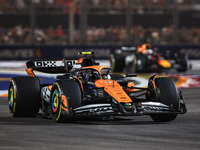 Lando Norris of McLaren F1 Team MCL38 competes during the Formula 1 Singapore Grand Prix 2024 on the Marina Bay Circuit in Singapore, from S...