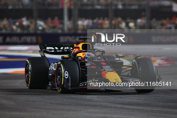 Max Verstappen of Red Bull Racing RB20 is in action during the Formula 1 Singapore Grand Prix 2024 on the Marina Bay Circuit in Singapore, f...