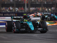 Lewis Hamilton of the Mercedes AMG F1 Team W15 competes during the Formula 1 Singapore Grand Prix 2024 on the Marina Bay Circuit in Singapor...