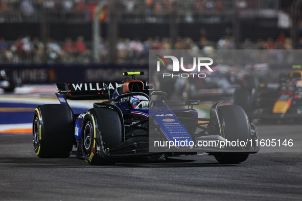 Franco Colapinto of Williams Racing FW45 is in action during the Formula 1 Singapore Grand Prix 2024 on the Marina Bay Circuit in Singapore...