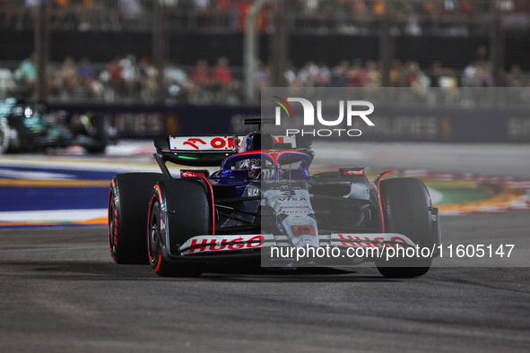 Daniel Ricciardo of Visa Cash App RB F1 Team VCARB 01 is in action during the Formula 1 Singapore Grand Prix 2024 on the Marina Bay Circuit,...