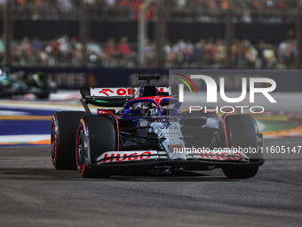 Daniel Ricciardo of Visa Cash App RB F1 Team VCARB 01 is in action during the Formula 1 Singapore Grand Prix 2024 on the Marina Bay Circuit,...