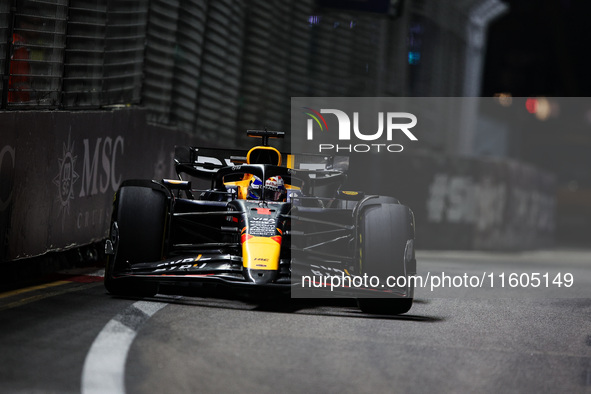 Max Verstappen of Red Bull Racing RB20 is in action during the Formula 1 Singapore Grand Prix 2024 on the Marina Bay Circuit in Singapore, f...