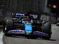 Esteban Ocon of Alpine F1 Team A524 is in action during the Formula 1 Singapore Grand Prix 2024 on the Marina Bay Circuit in Singapore, from...