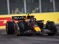 Sergio Perez of Red Bull Racing RB20 competes during the Formula 1 Singapore Grand Prix 2024 on the Marina Bay Circuit in Singapore, from Se...