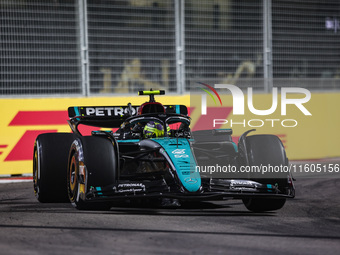 Lewis Hamilton of the Mercedes AMG F1 Team W15 competes during the Formula 1 Singapore Grand Prix 2024 on the Marina Bay Circuit in Singapor...