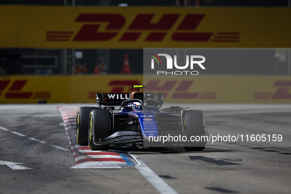 Franco Colapinto of Williams Racing FW45 is in action during the Formula 1 Singapore Grand Prix 2024 on the Marina Bay Circuit in Singapore...