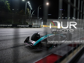 Lewis Hamilton of the Mercedes AMG F1 Team W15 competes during the Formula 1 Singapore Grand Prix 2024 on the Marina Bay Circuit in Singapor...