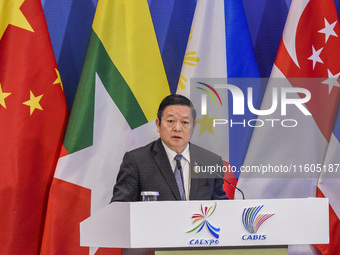 The Secretary General of ASEAN delivers a speech at the 21st China ASEAN Expo in Nanning, China, on September 24, 2024. (