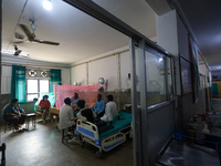 Dengue-infected patients undergo treatment at Sukraraj Tropical and Infectious Disease Hospital in Kathmandu, Nepal, on September 24, 2024,...