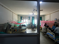 Dengue-infected patients undergo treatment at Sukraraj Tropical and Infectious Disease Hospital in Kathmandu, Nepal, on September 24, 2024,...