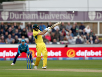 Matt Short of Australia hits a six off a Jofra Archer ball during the Metro Bank One Day Series match between England and Australia at the S...