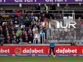 Matt Short of Australia hits high and is caught on the boundary by Adil Rashid off a Jofra Archer ball during the Metro Bank One Day Series...